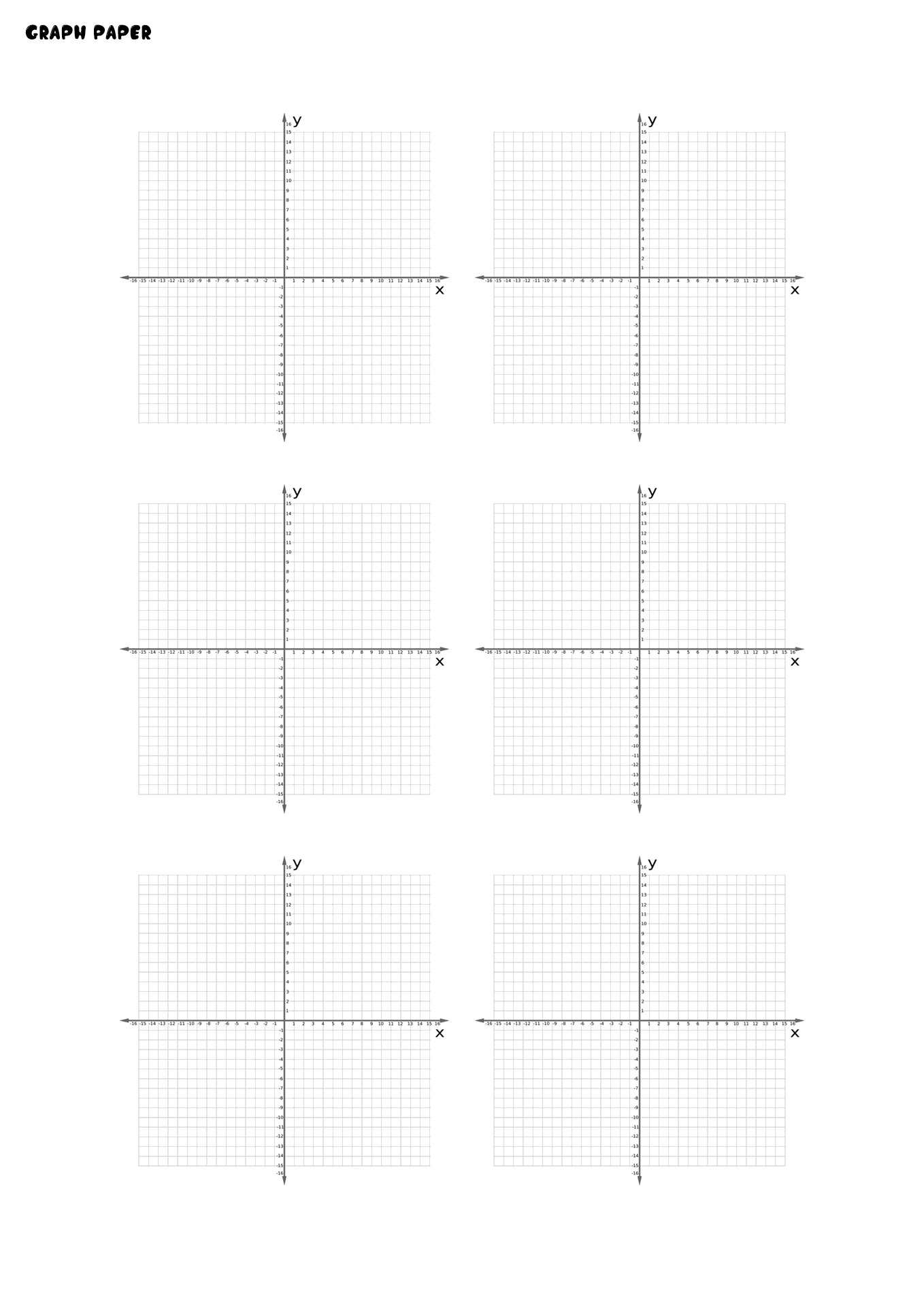 Coordinate Plane Graph Paper Printable