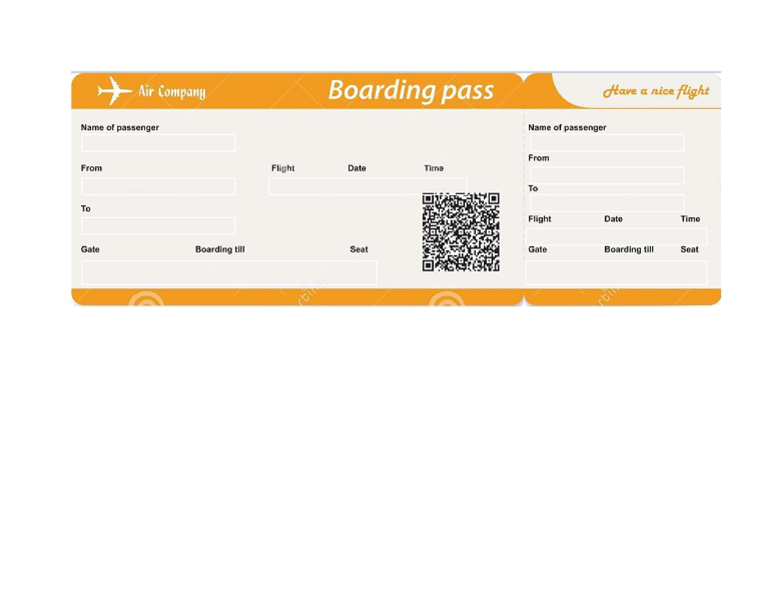 Customizable Free Printable Airline Ticket Template Printables 
