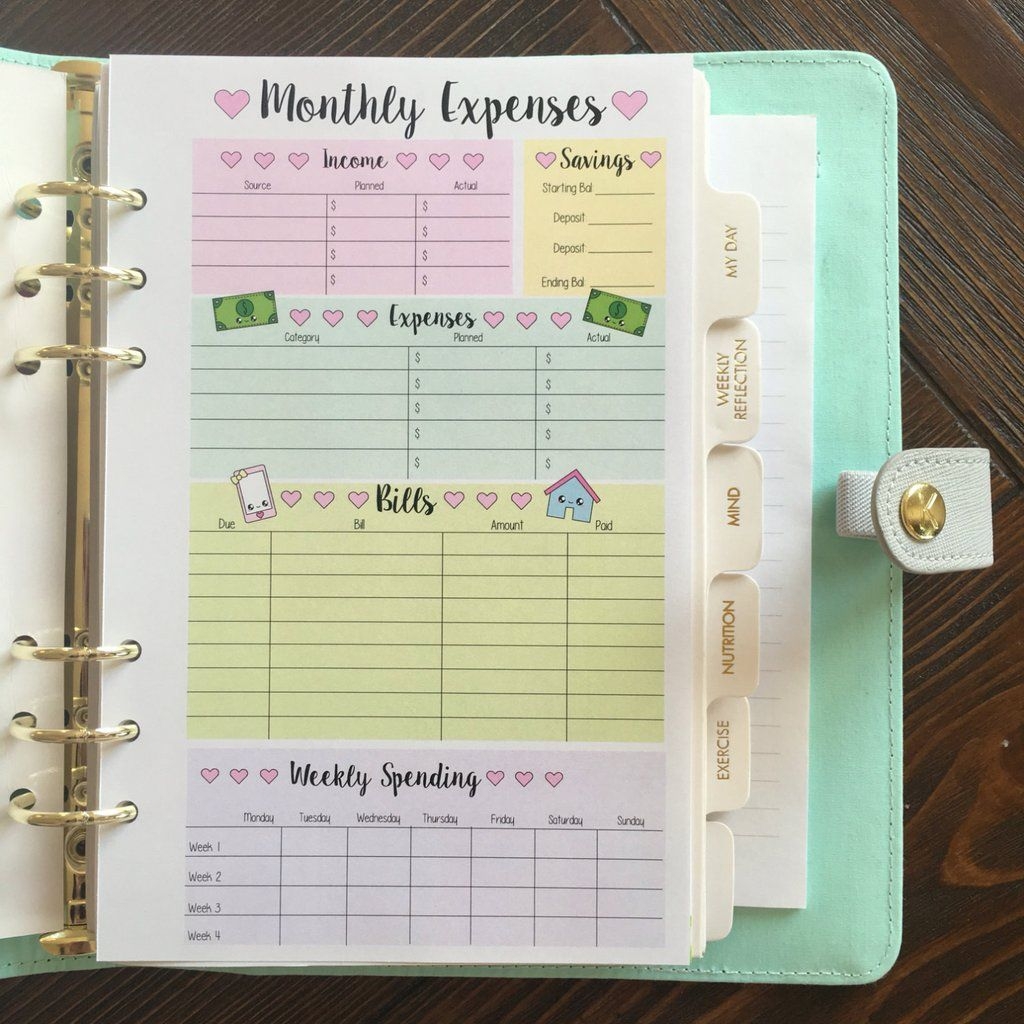 Cute Budget Planner Printable Lopezunlimited