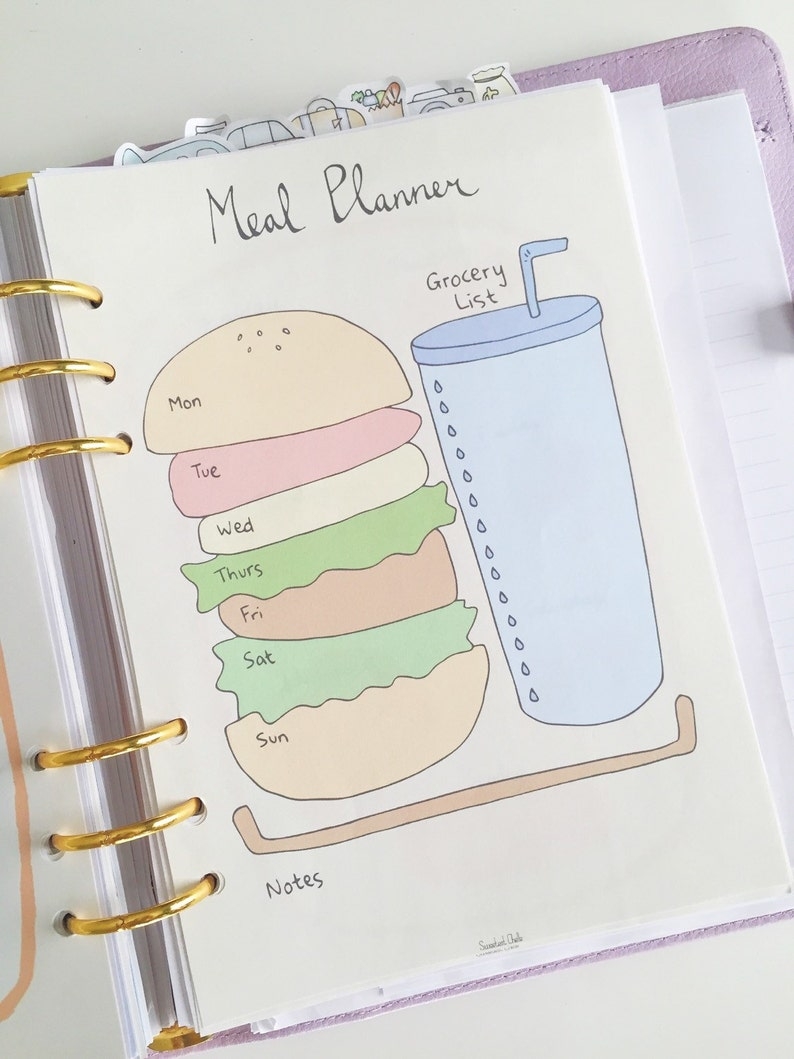 Cute Meal Planner Printable Dusalo