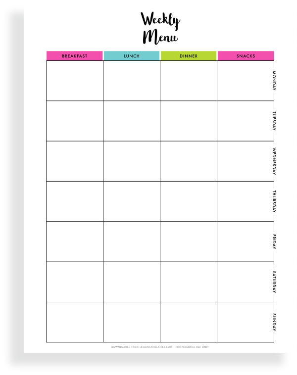 Cute Meal Planner Printables