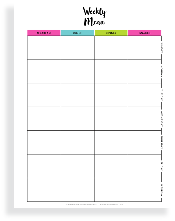 Cute Meal Planner Printables