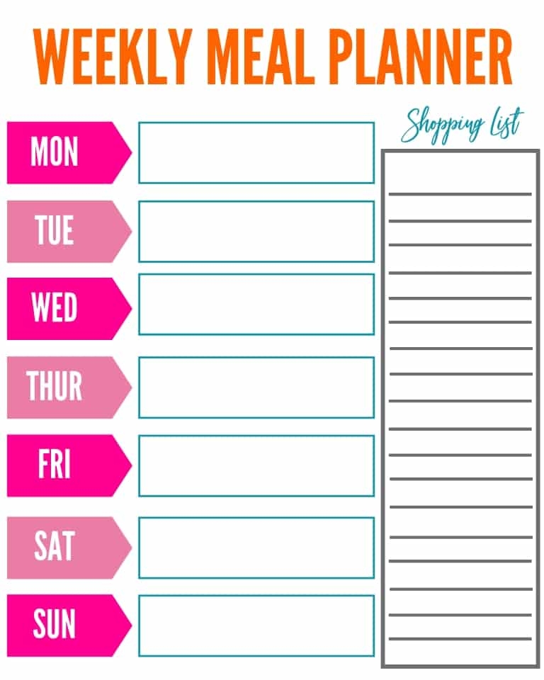 Cute Printable Meal Planner Templates Pokkarma