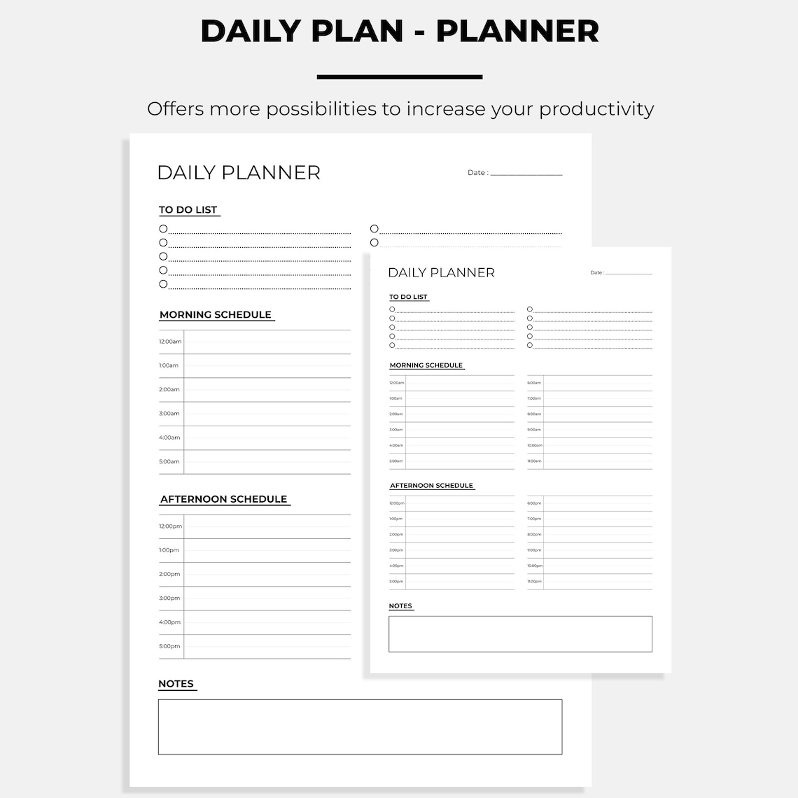 Daily Plan Printable Daily Task List Printable Daily Schedule 
