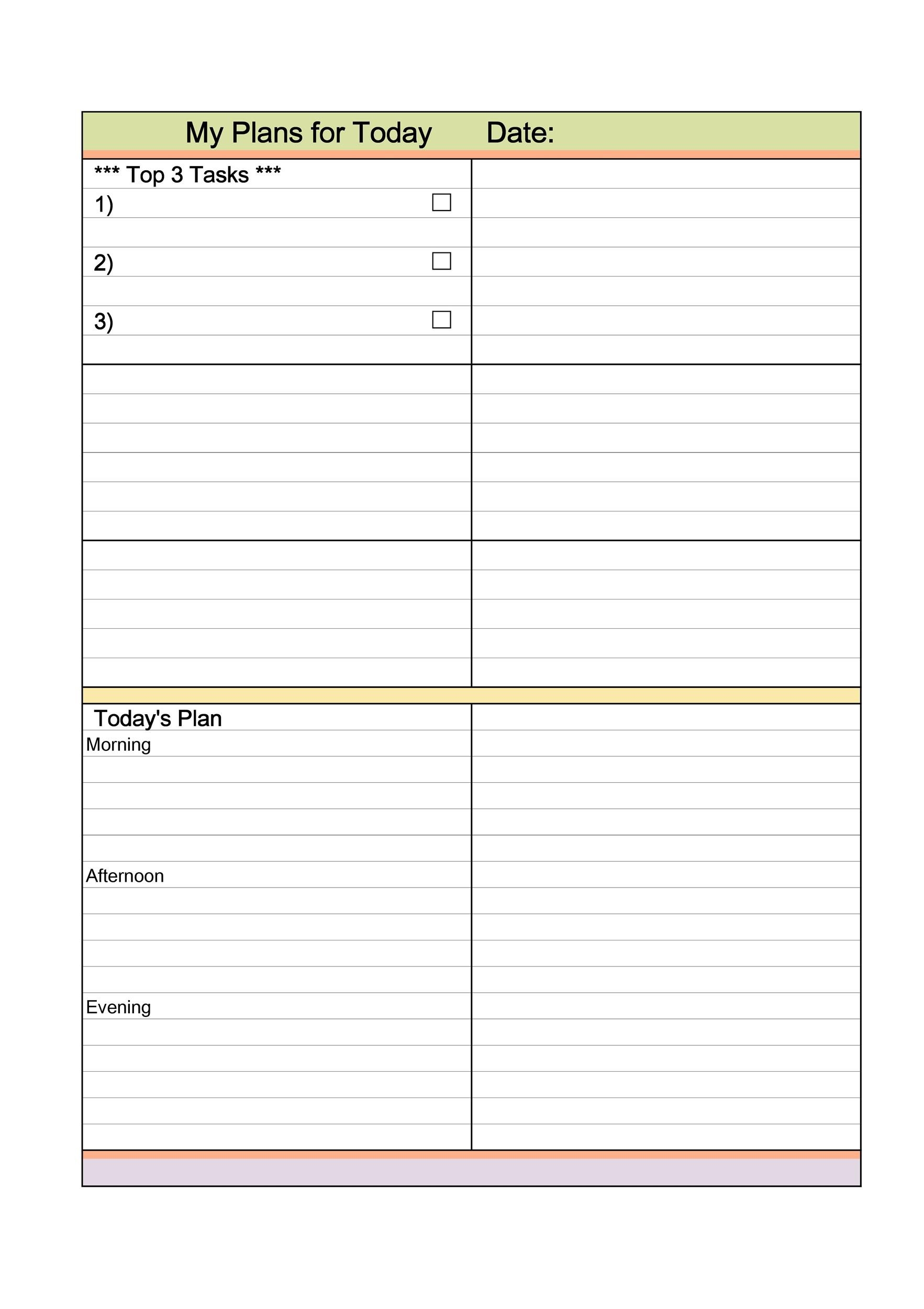 Daily Planner Template Printable