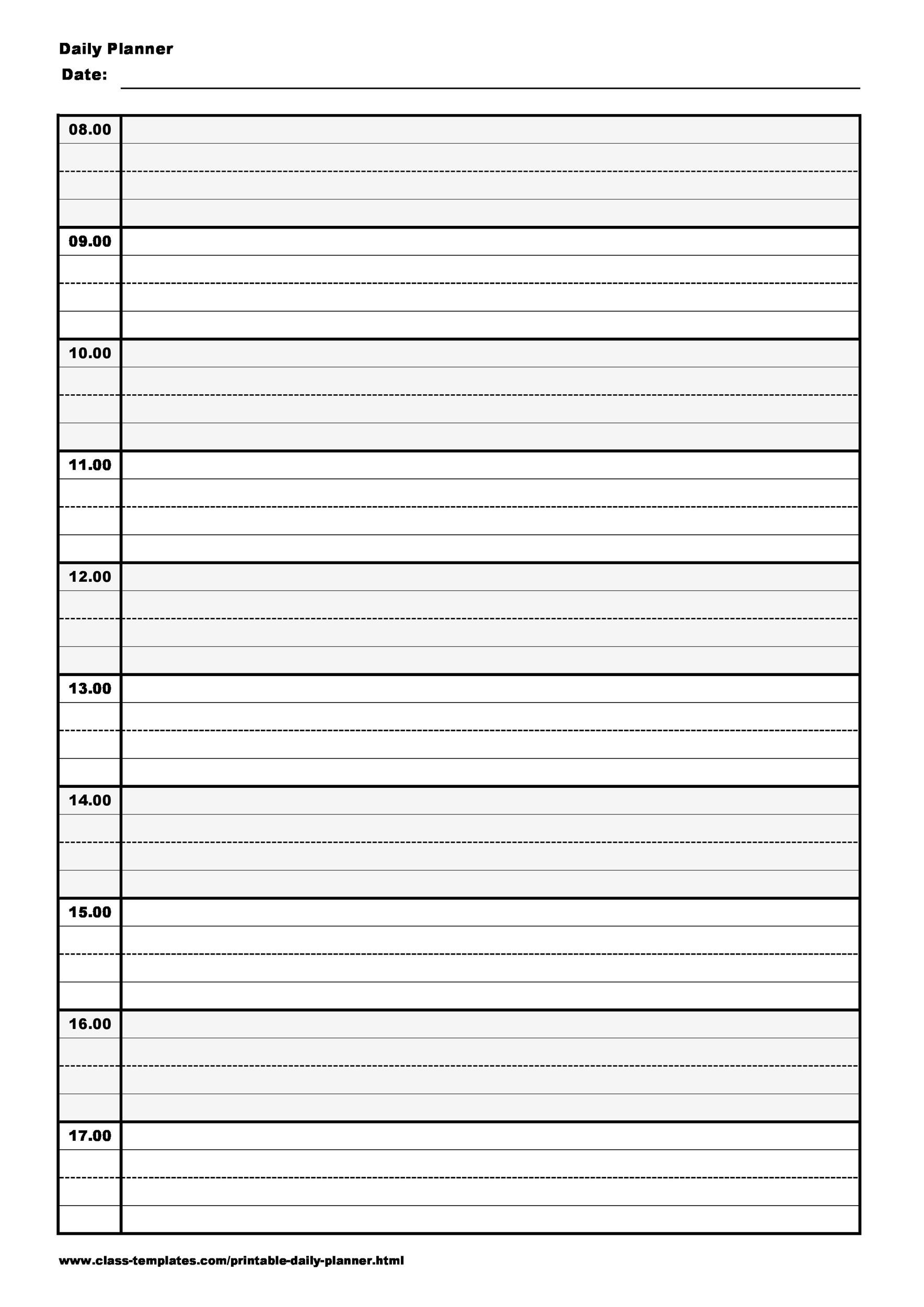 Daily Planner Template Printable