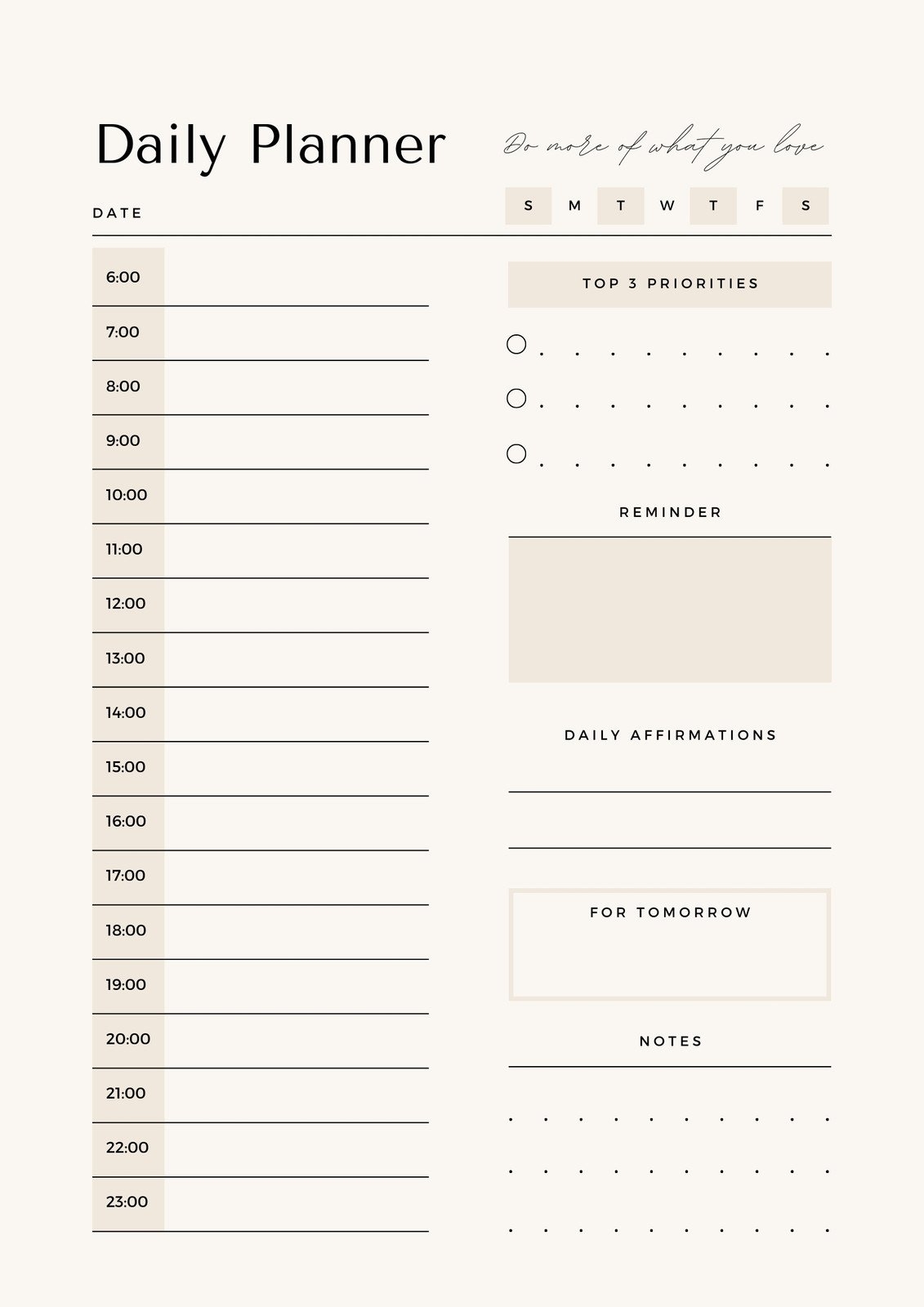 Daily Schedule Free Printable Daily Planner Template Free Printables Hub