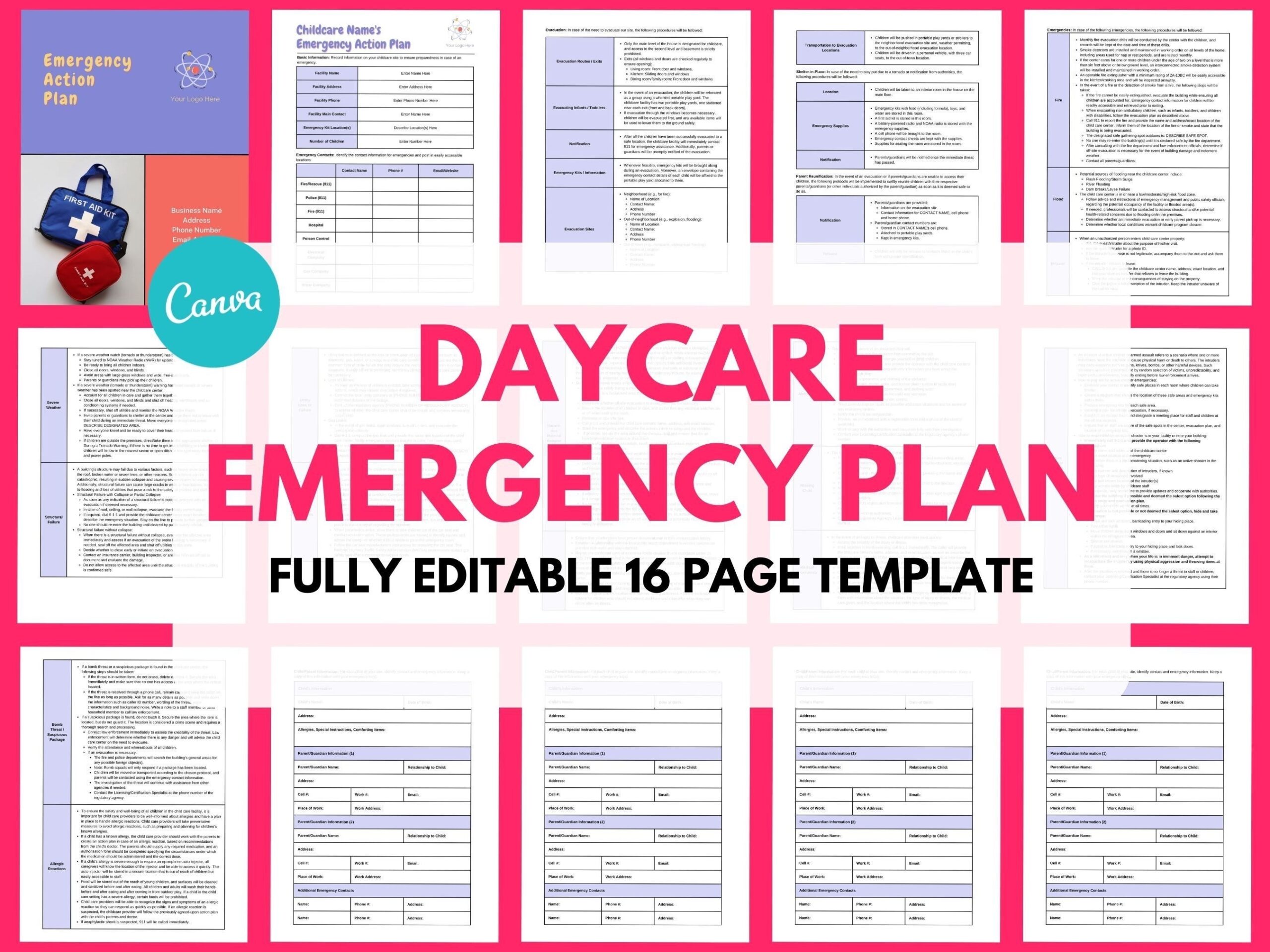 Daycare Emergency Plan Childcare Emergency Plan Template Emergency 