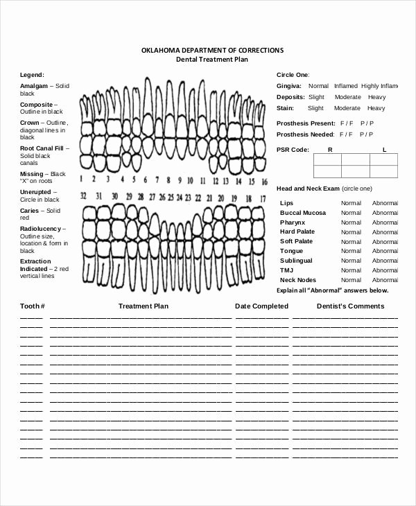 Dental Treatment Plan Template Shooters Journal