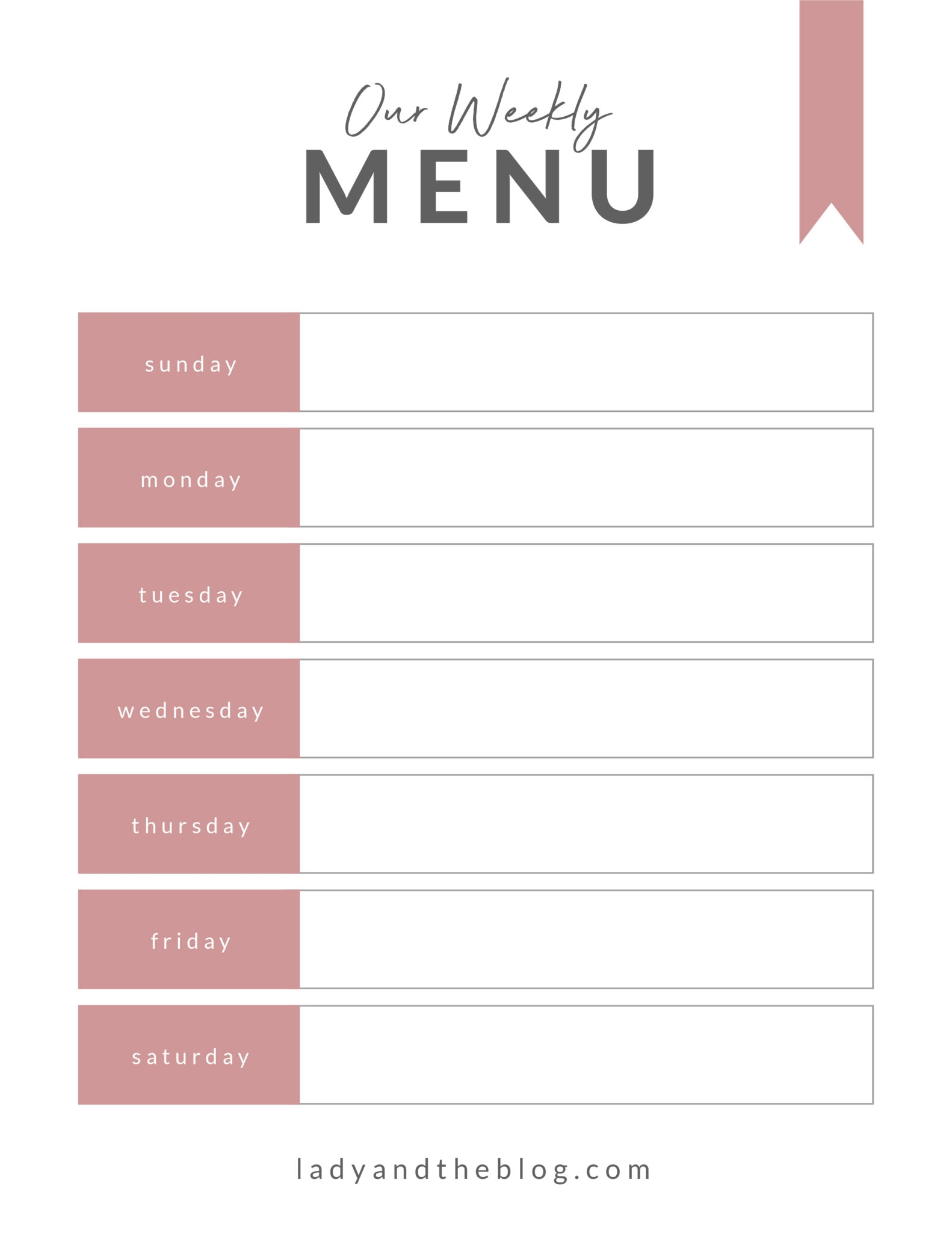 Dinner Meal Plan Printable Dinner Meal Plan Printable