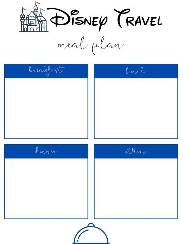 Disney Food And Drink Planner Printable Disney Trip Planning Disney 