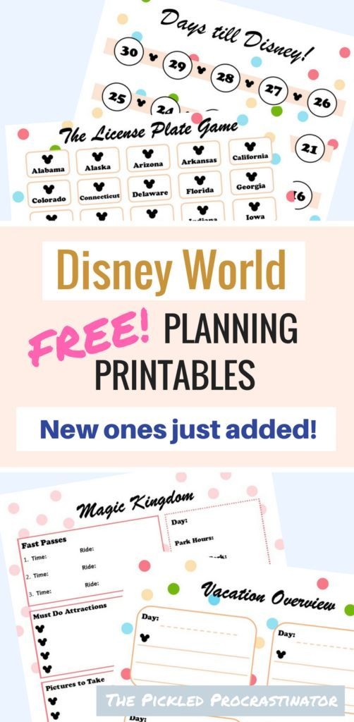 Disney World Free Planning Printables The Pickled Procrastinator In 