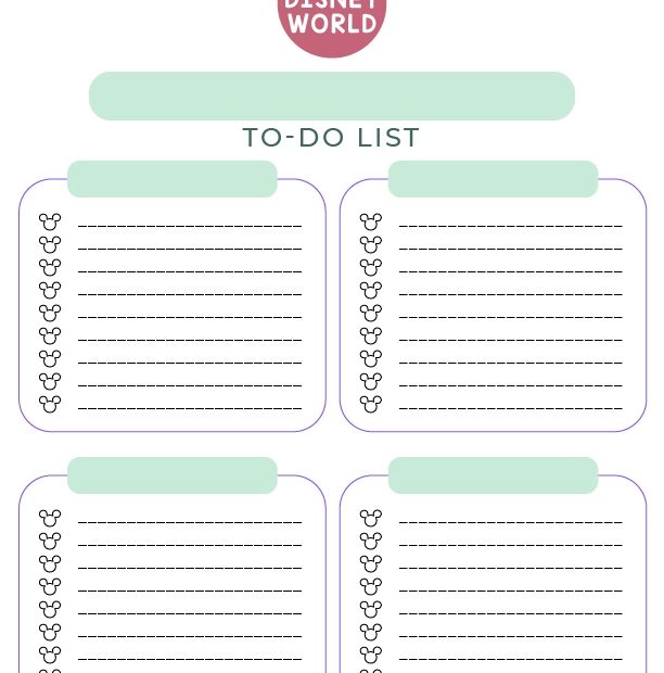 Disney World Planning Printables