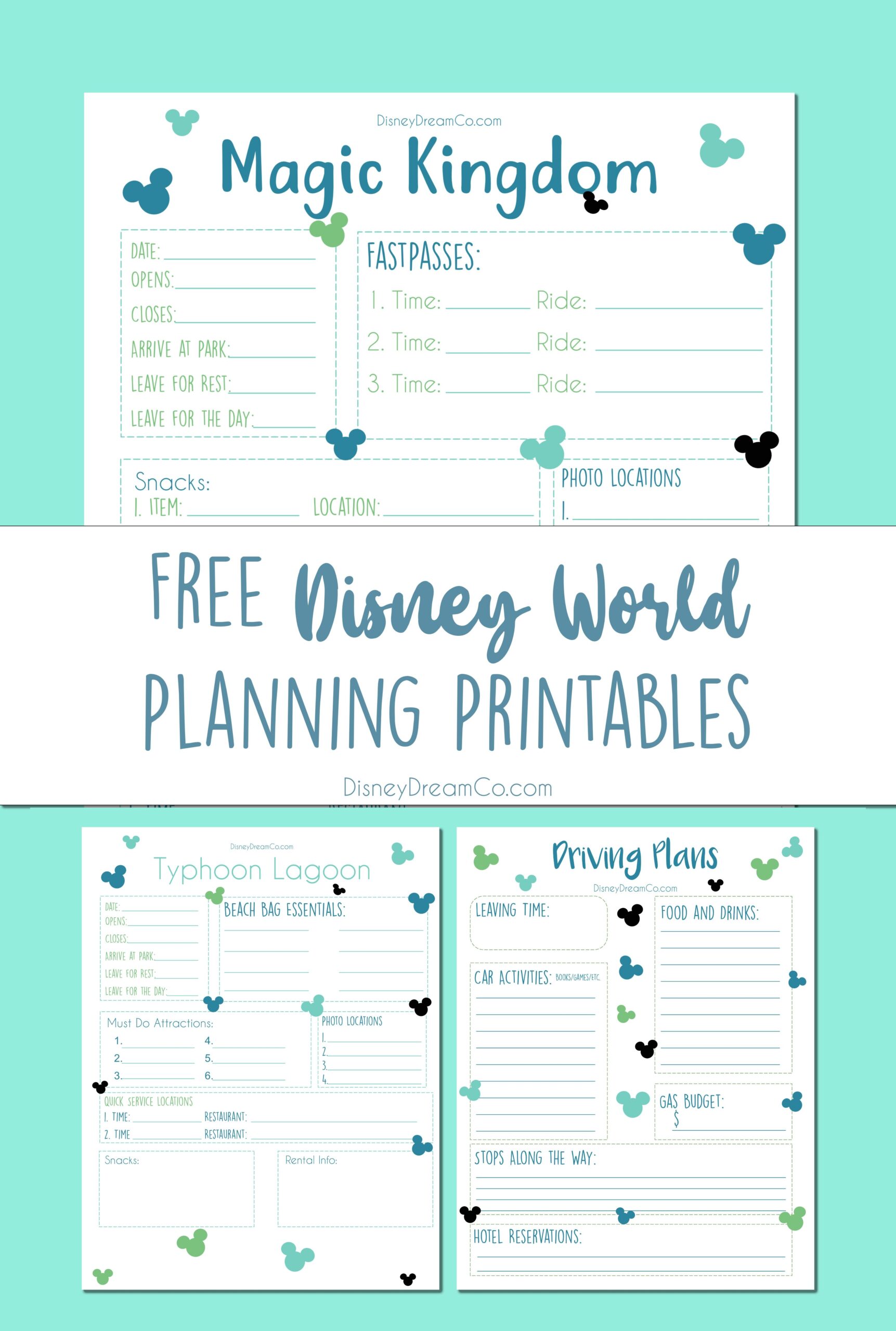 Disney World Planning Printables