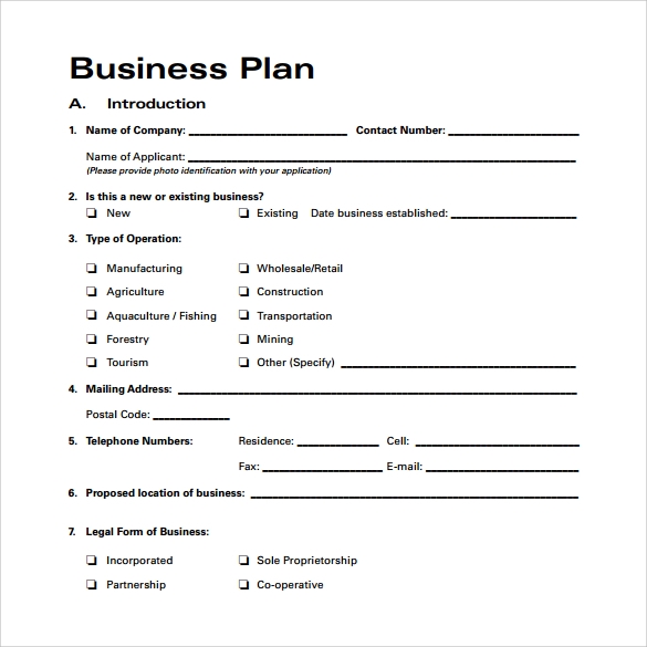Downloadable Printable Business Plan Template Printable Templates