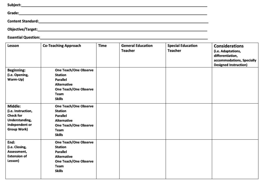 Downloadable Printable Lesson Plan Template Printable Templates