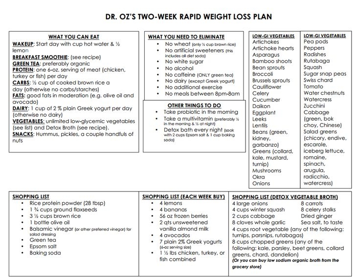 Dr Oz System 20 Plan Printable