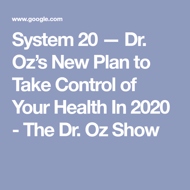 Dr Oz System 20 Plan Printable