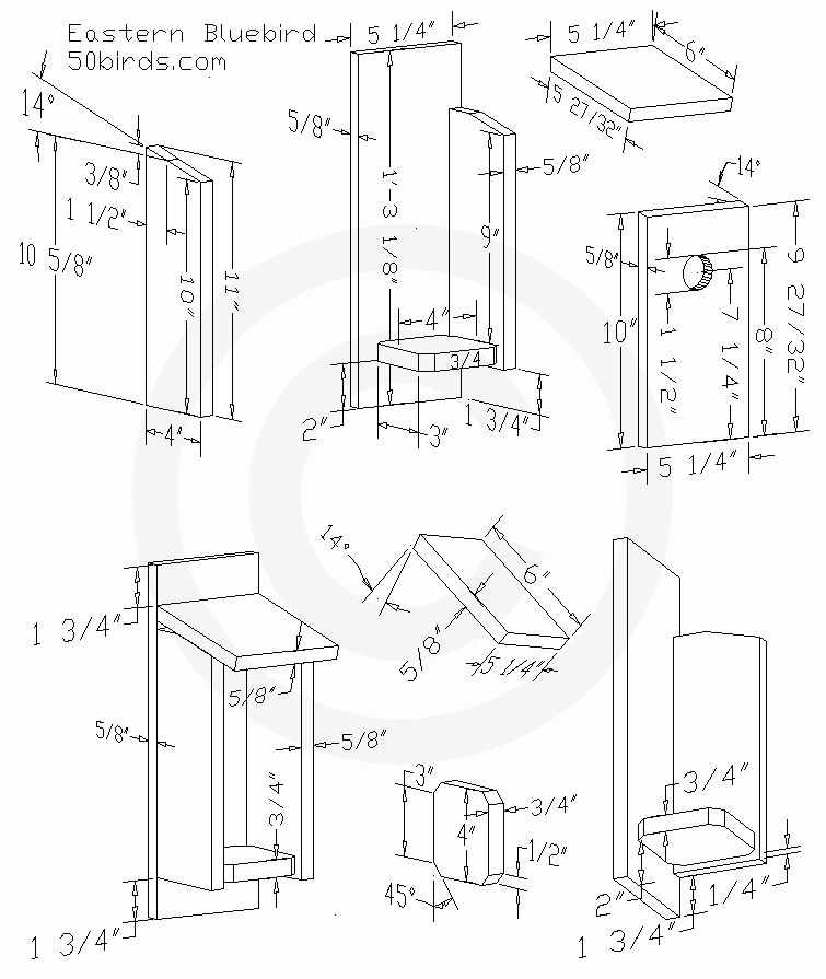 Eastern Bluebird Nest Box Plans 70birds Birdhouse Plans Index
