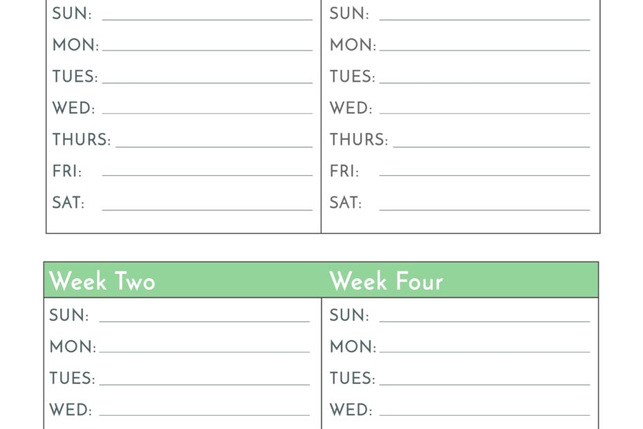 Easy Meal Plan Calendar Electronic Printable Form Fillable Printable