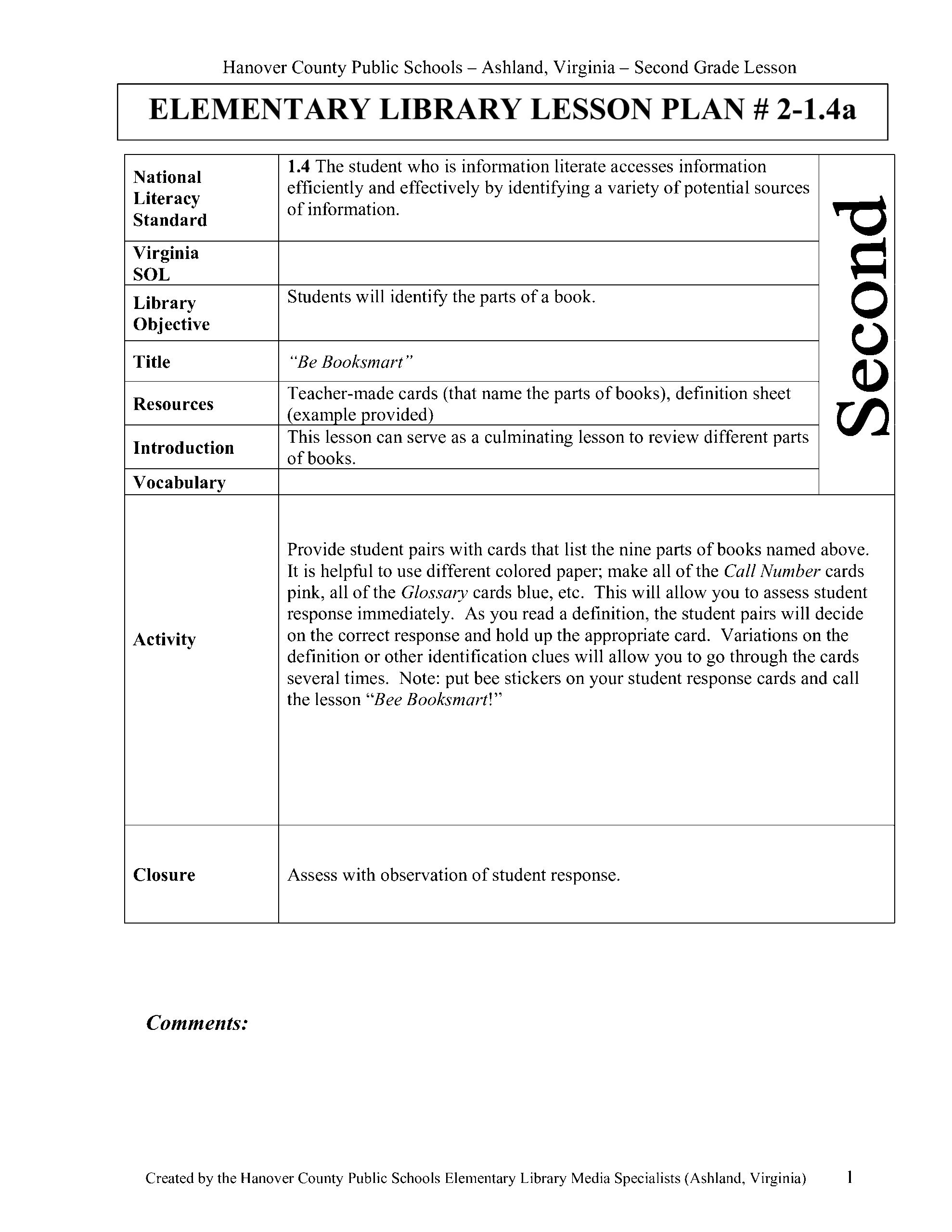 Elementary Printable Lesson Plan Template Printable Templates