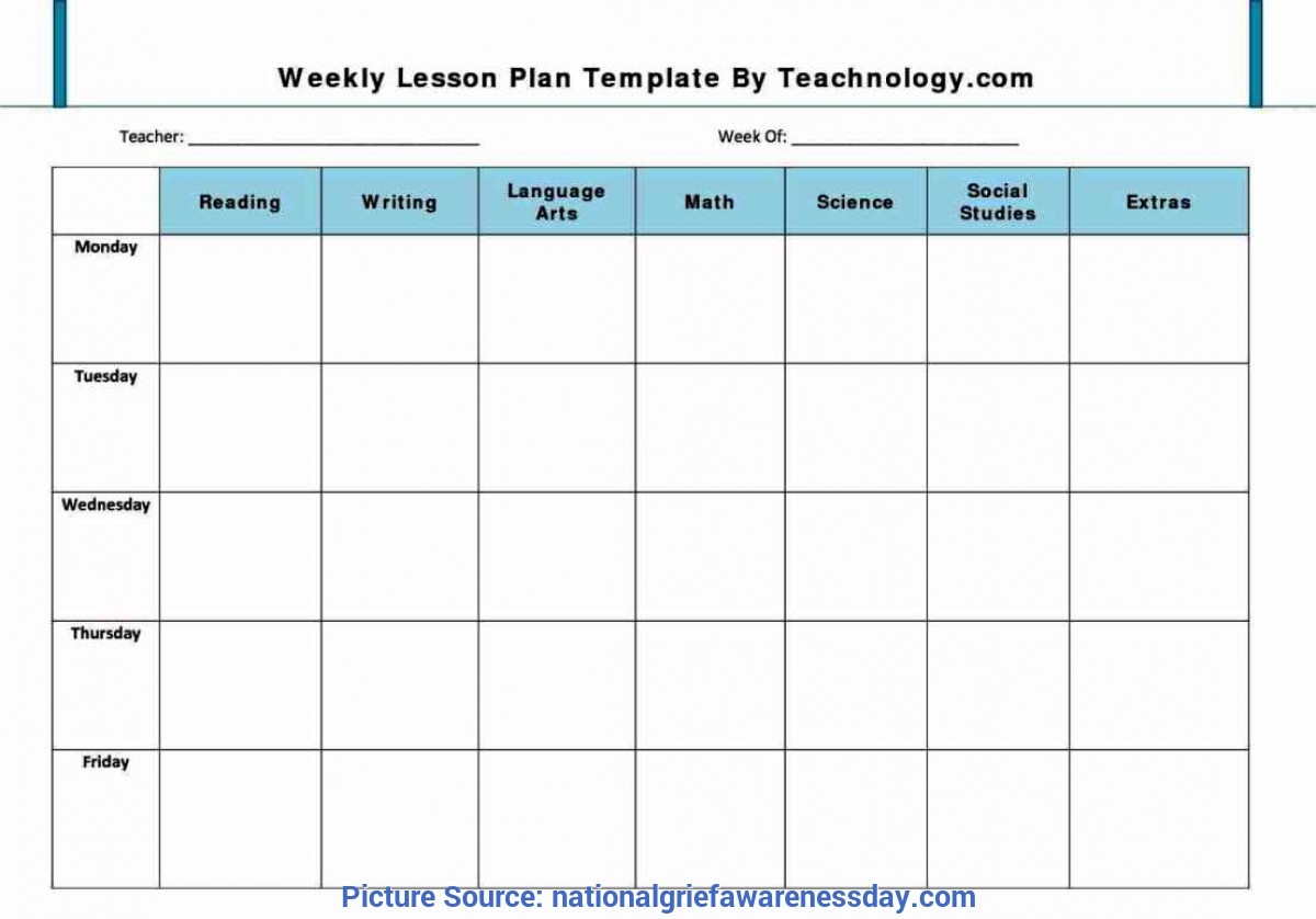 Elementary Printable Lesson Plan Template Printable Templates