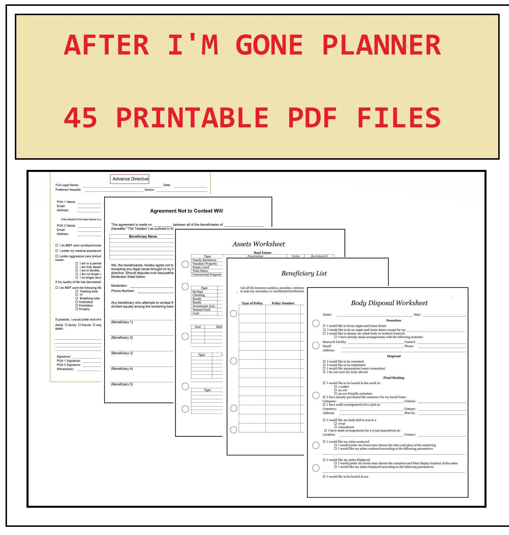 End Of Life Planner After I 39 m Gone Planner Final Wishes Planner Funeral 