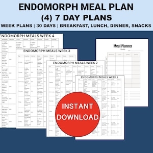 Endomorph Meal Plan PDF Printable Diet Plan Breakfast Lunch Dinner 