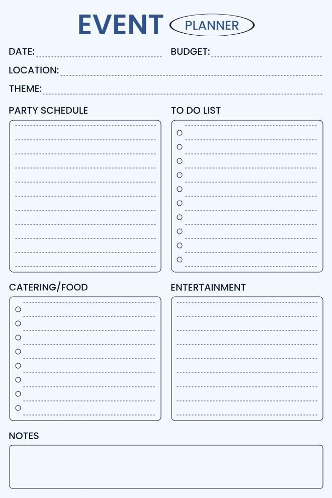 Event Planning Printables