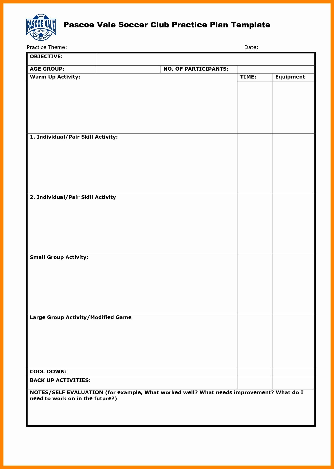 Excel Printable Football Practice Plan Template Printable New Year 