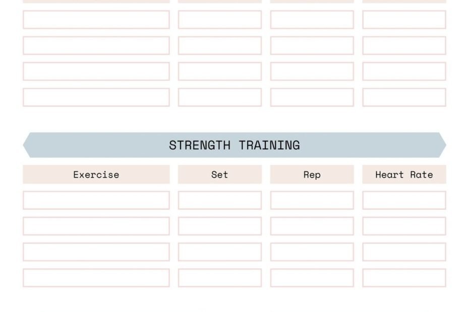 Exercise Planner Printable