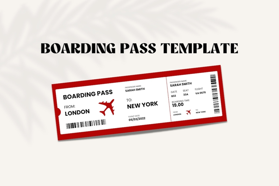 Fake Plane Ticket Template Plane Ticket Printable Template Plane 