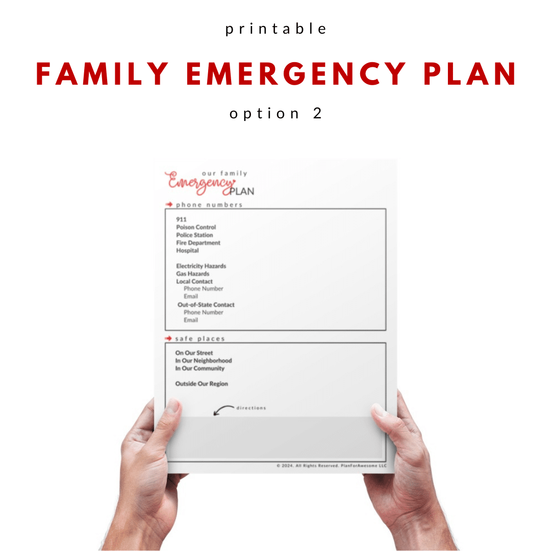 Family Emergency Plan Printable With Instructions Plan For Awesome