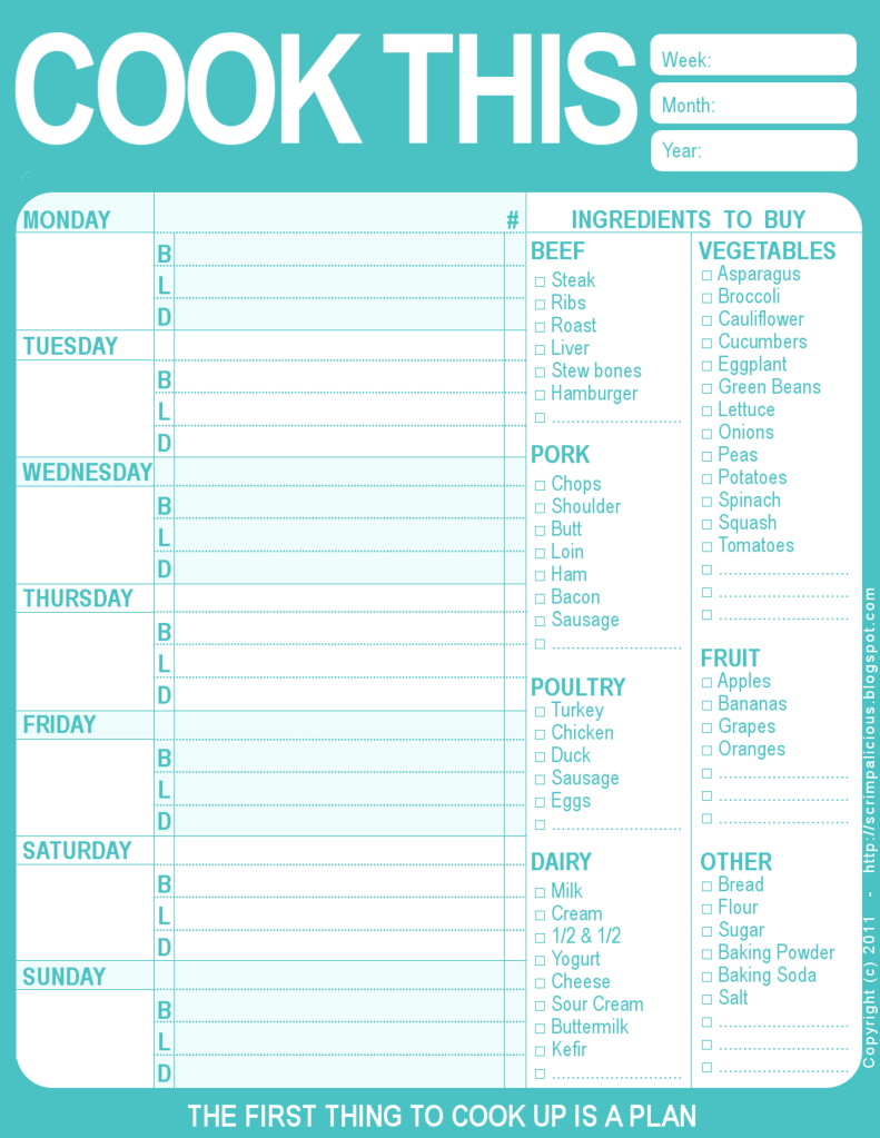 Favorite Menu Planning Printables Tips Cup Of Tea