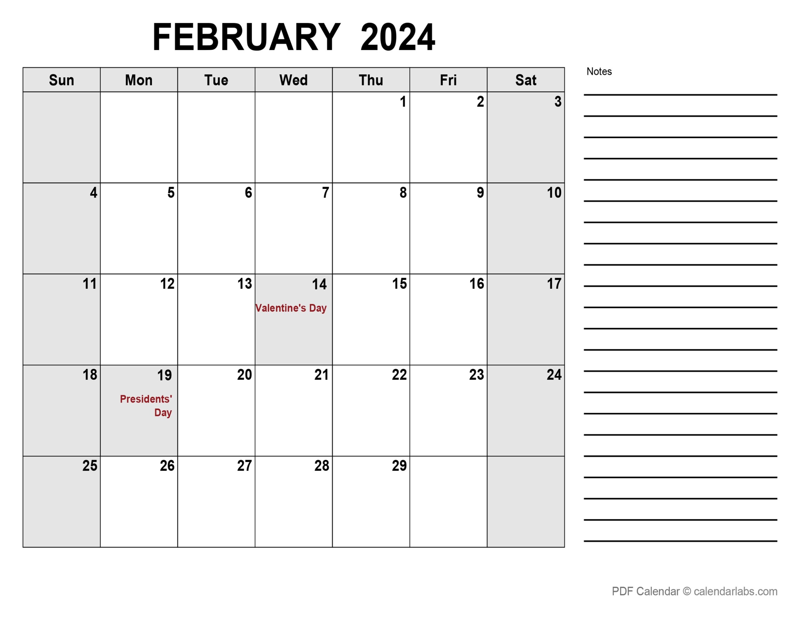 February 2024 Monthly Calendar Free Printable 2024 Gilli Junette