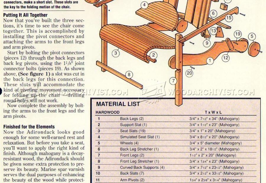 Folding Adirondack Chair Plans WoodArchivist