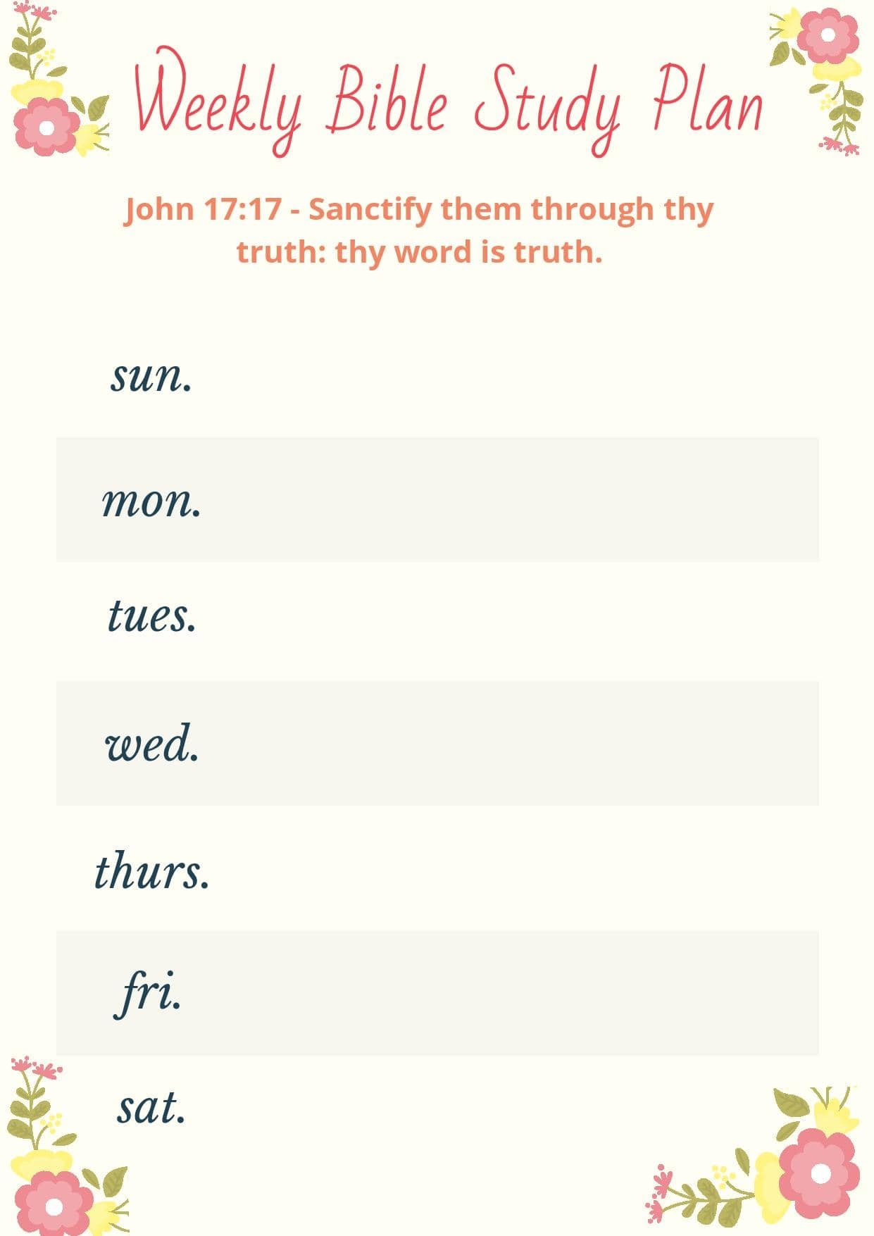 Free Bible Study Planner Printables