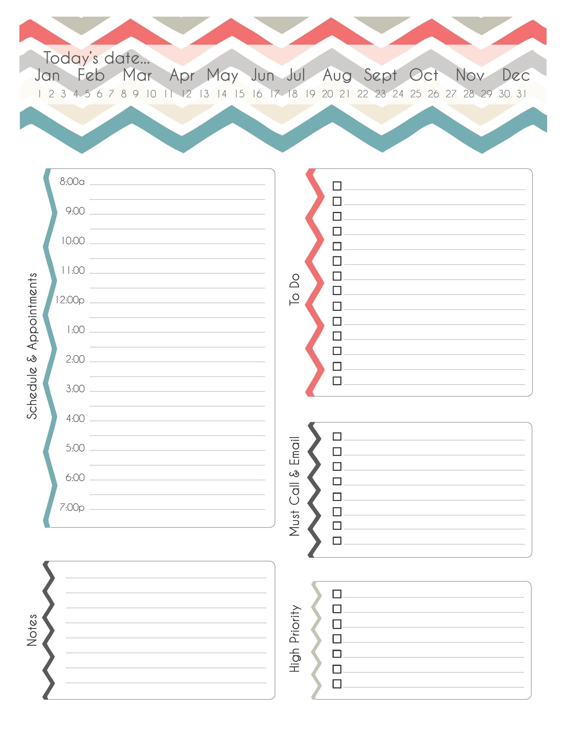 Free Daily Planner Template Printable Printable Templates
