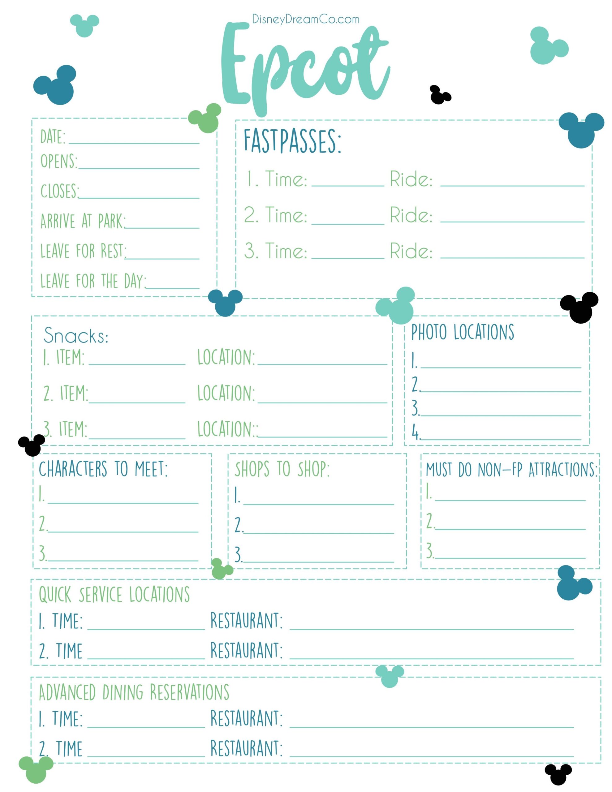 Free Disney World Planning Printables Artofit