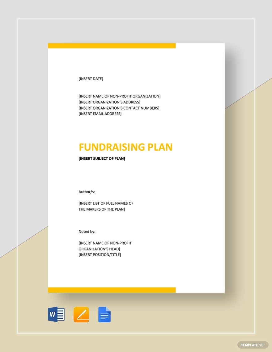 Free Fundraising Plan Templates Editable And Printable