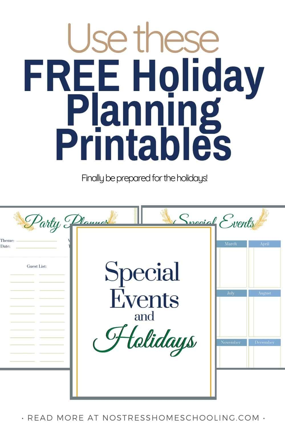 Free Holiday Planning Printables and Special Events Planning 