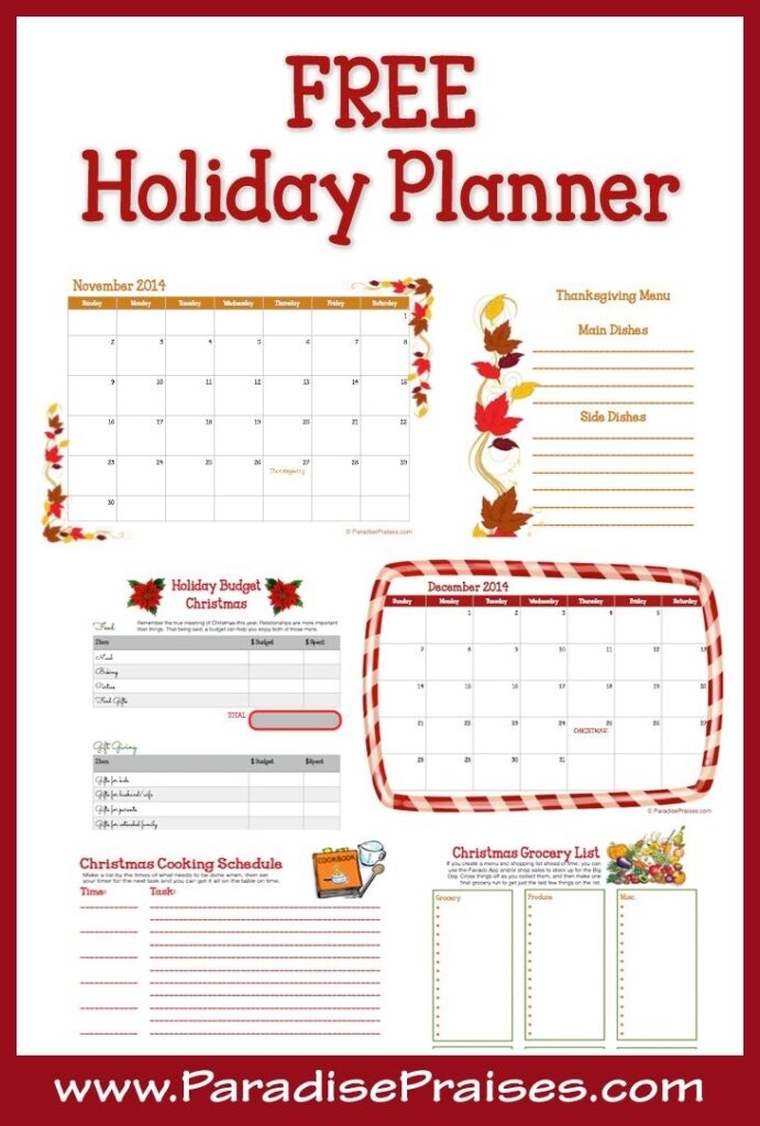 Free Holiday Planning Printables Free Printable Templates