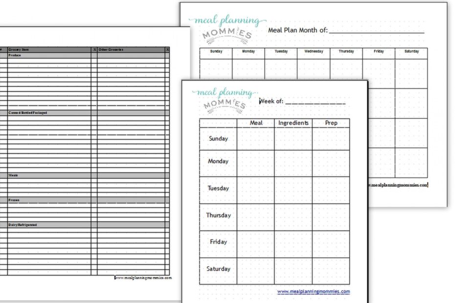 Free Meal Planning Printables