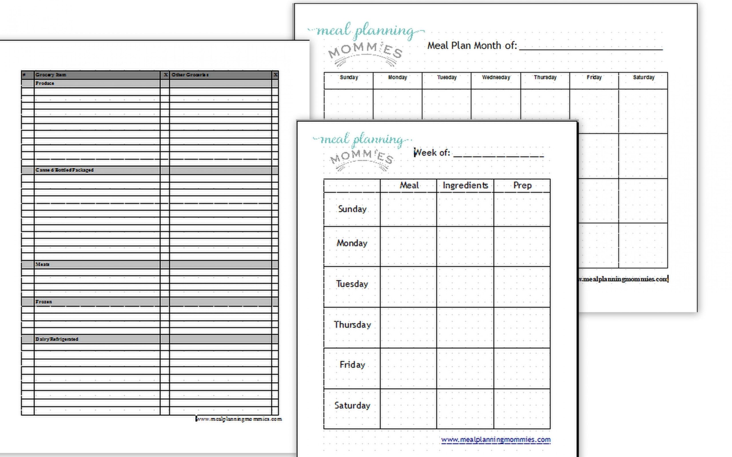 Free Meal Planning Printables