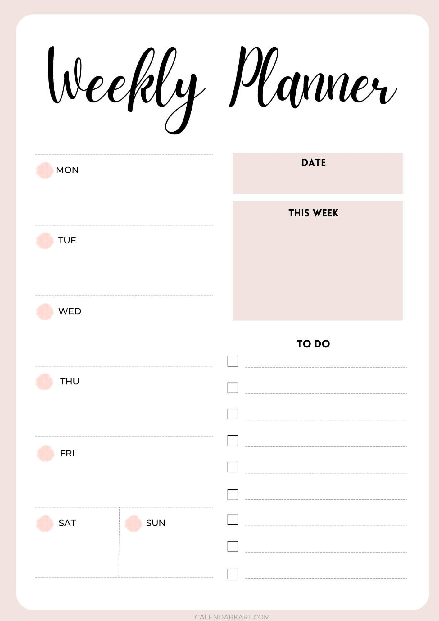 Free Pdf Printable Weekly Planner Free Printable Weekly Planner Free 