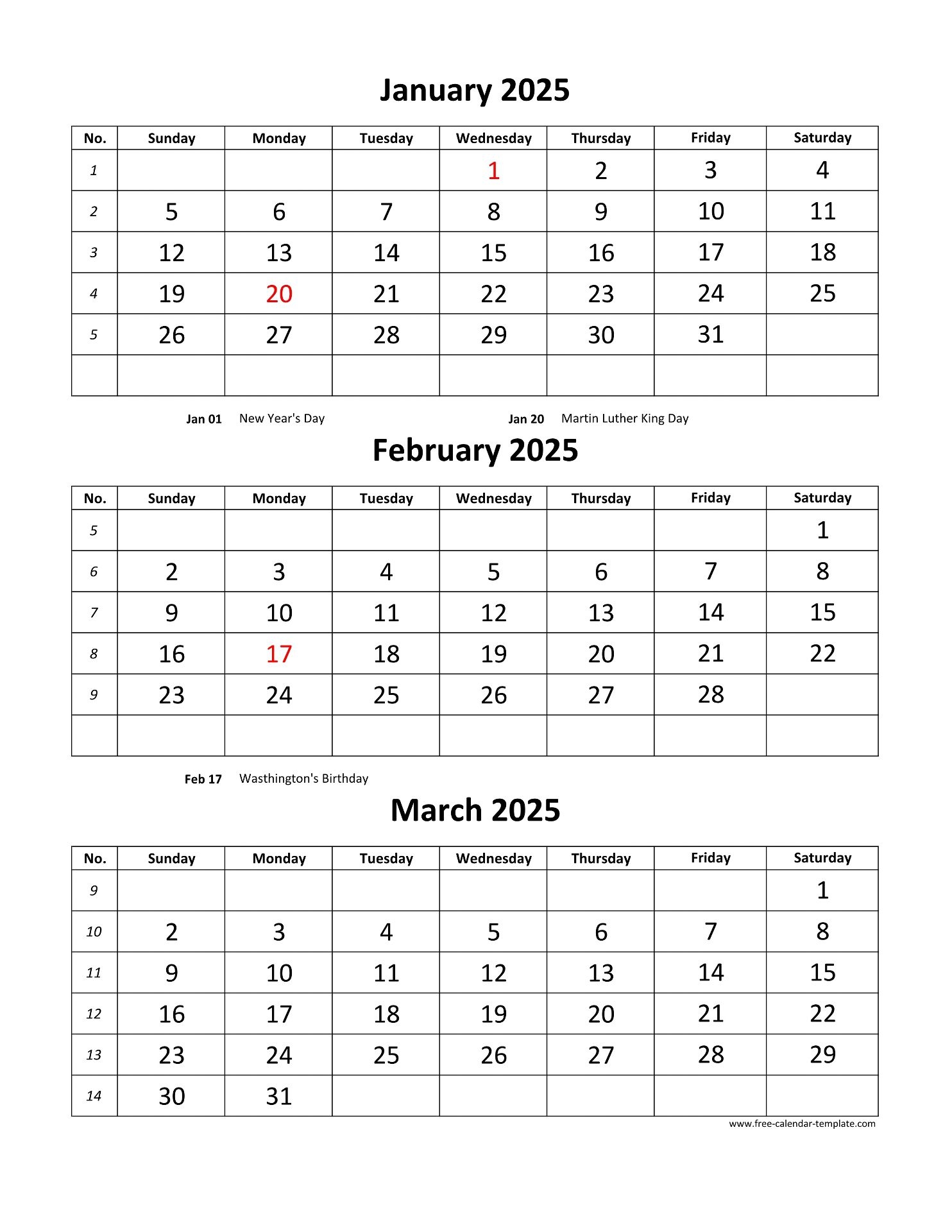 Free Printable 3 Month Calendar 2025 Alpha G Leonard