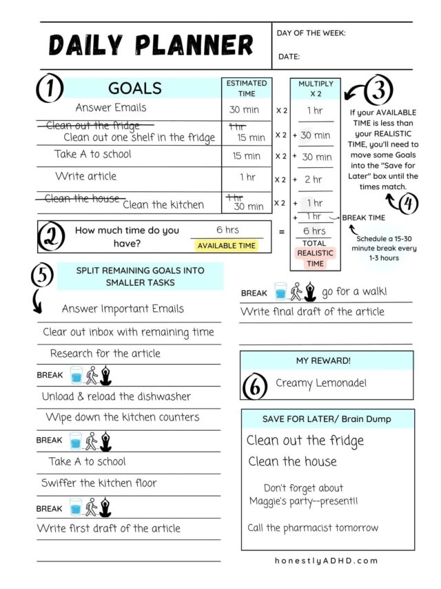 Free Printable ADHD Planner Honestly ADHD