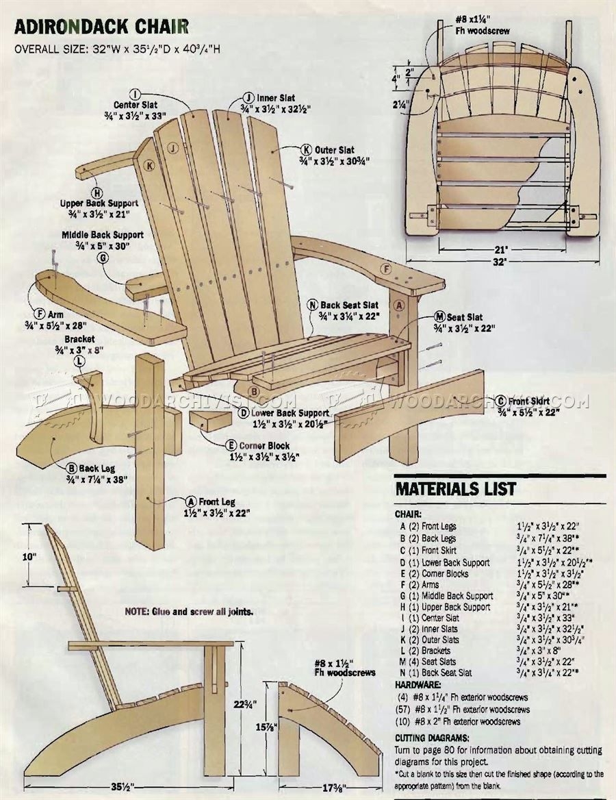 Free Printable Adirondack Rocking Chairs Plans