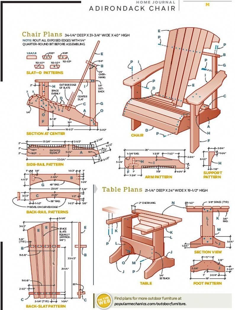 Free Printable Adirondack Rocking Chairs Plans