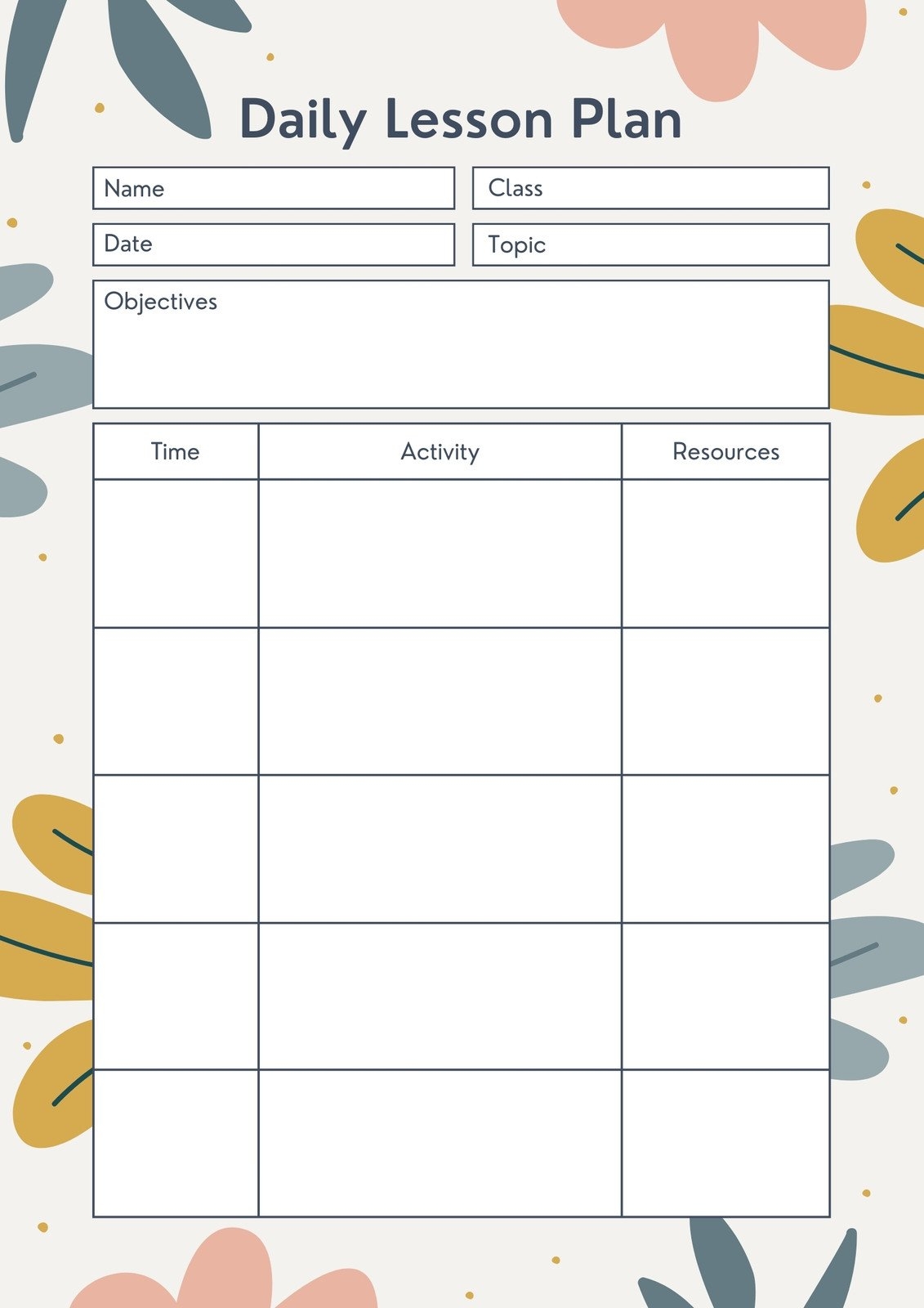 Free Printable Customizable Toddler Lesson Plan Templates Canva 